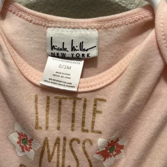 Baby Girls 0/3M Nicole Miller Pink Bodysuit - Picture 3 of 3